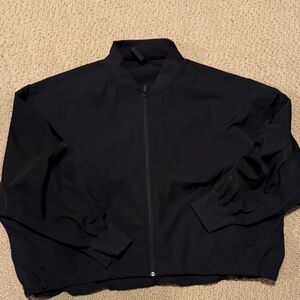 Oversized nylon bomber